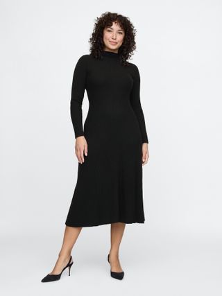 gap, CashSoft Pleated Rib Maxi Sweater Dress