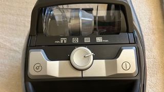 Close up of controls on Miele Boost CX1 canister vacuum