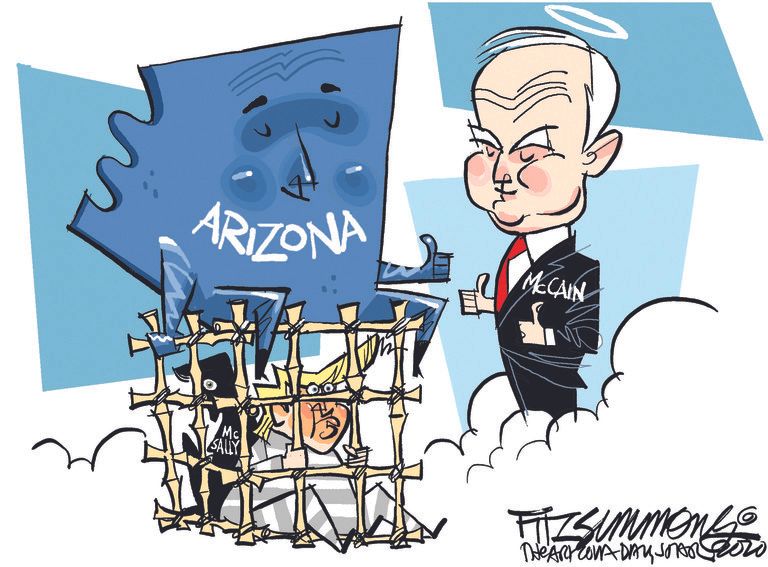 Political Cartoon U.S. Arizona McCain Trump McSally loss