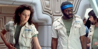 Sigourney Weaver and Yaphet Kotto on the Alien set