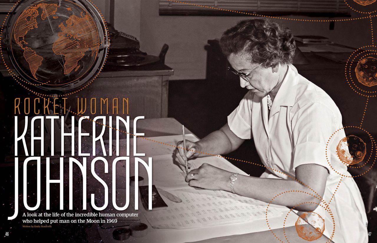 Katherine Johnson feature spread, All About History 123