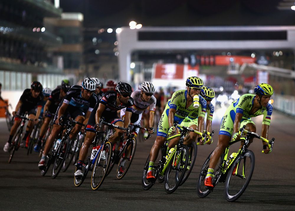 Tinkoff-Saxo on the front in Abu Dhabi.