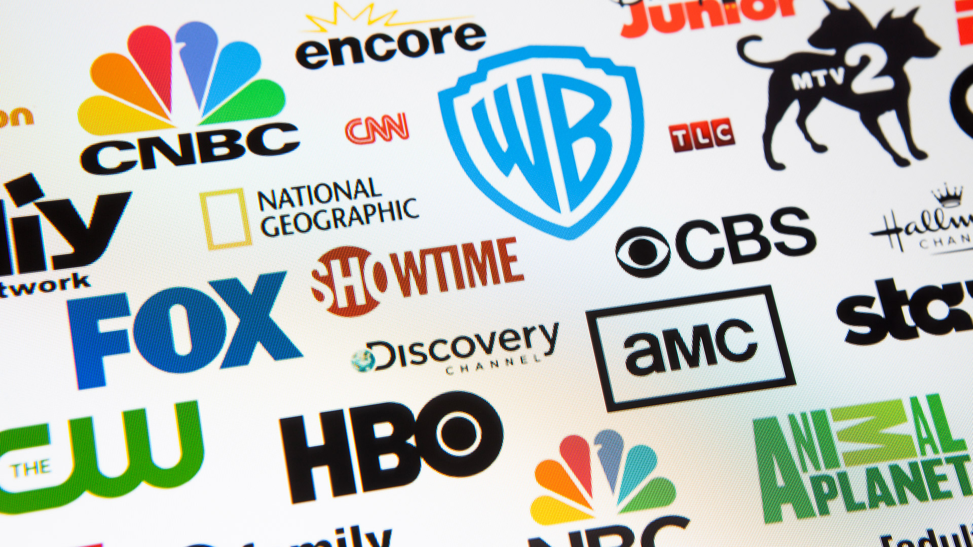A collage of network and studio logos 