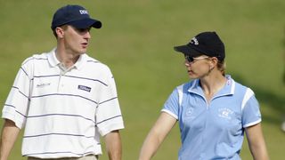 Annika Sorenstam and Aaron Barber at Colonial in 2003