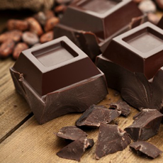 dark chocolate in square shape