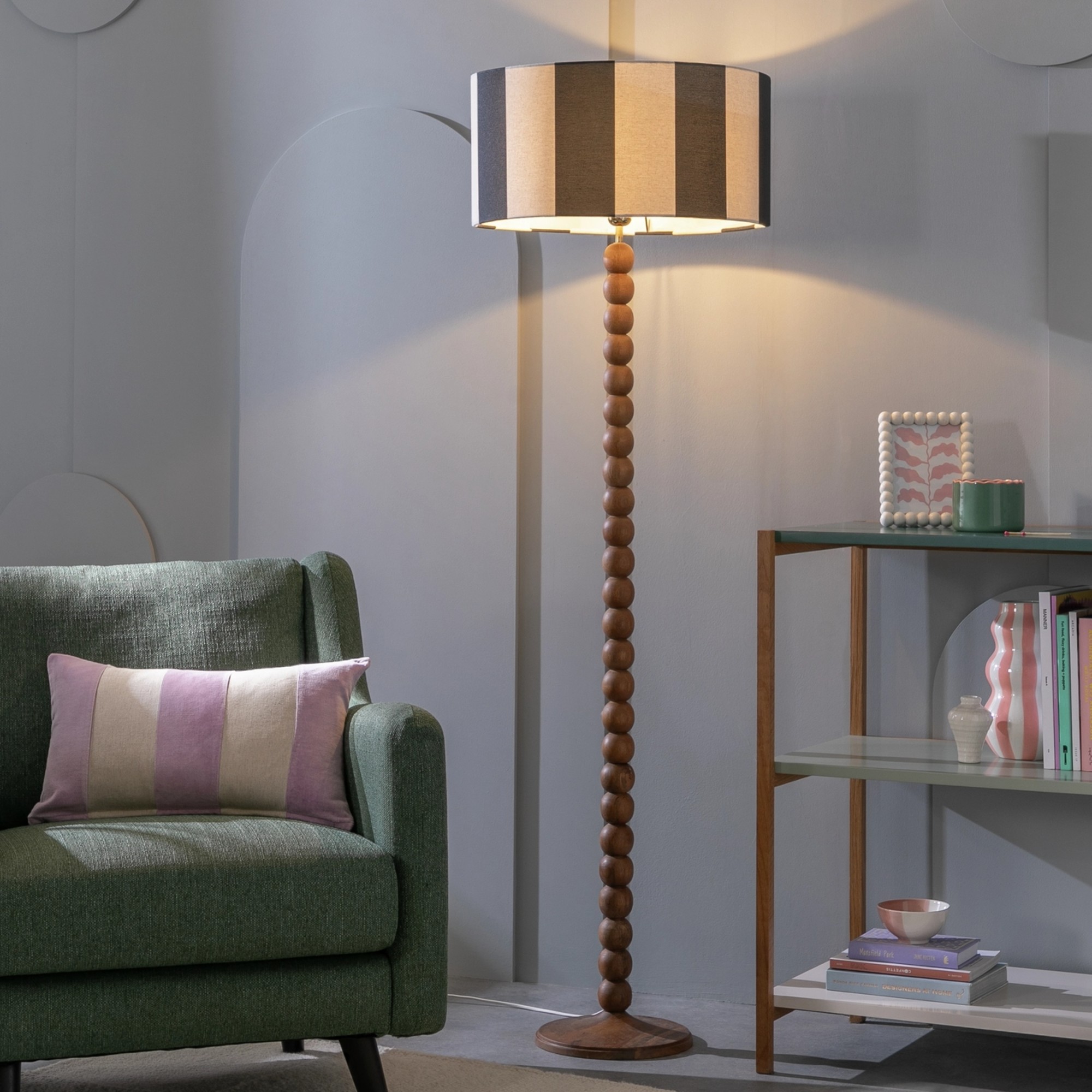 Habitat Bobbin Mango Wood Floor Lamp Base