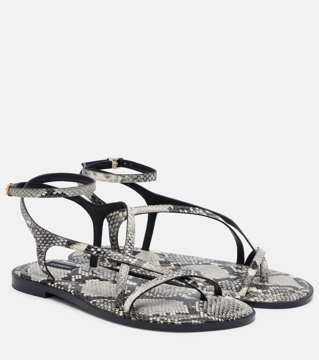Edna Snake-Effect Leather Sandals