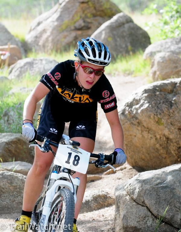 Chloe Forsman (Tokyo Joes) blazes down the Cougar's Shadow descent