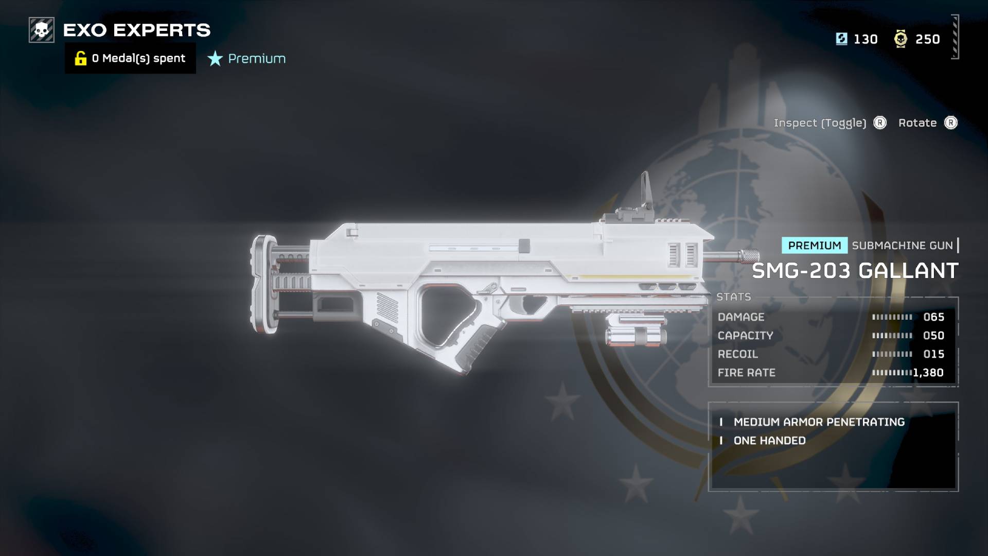 Helldivers 2 Exo Experts Warbond Gallant SMG stats