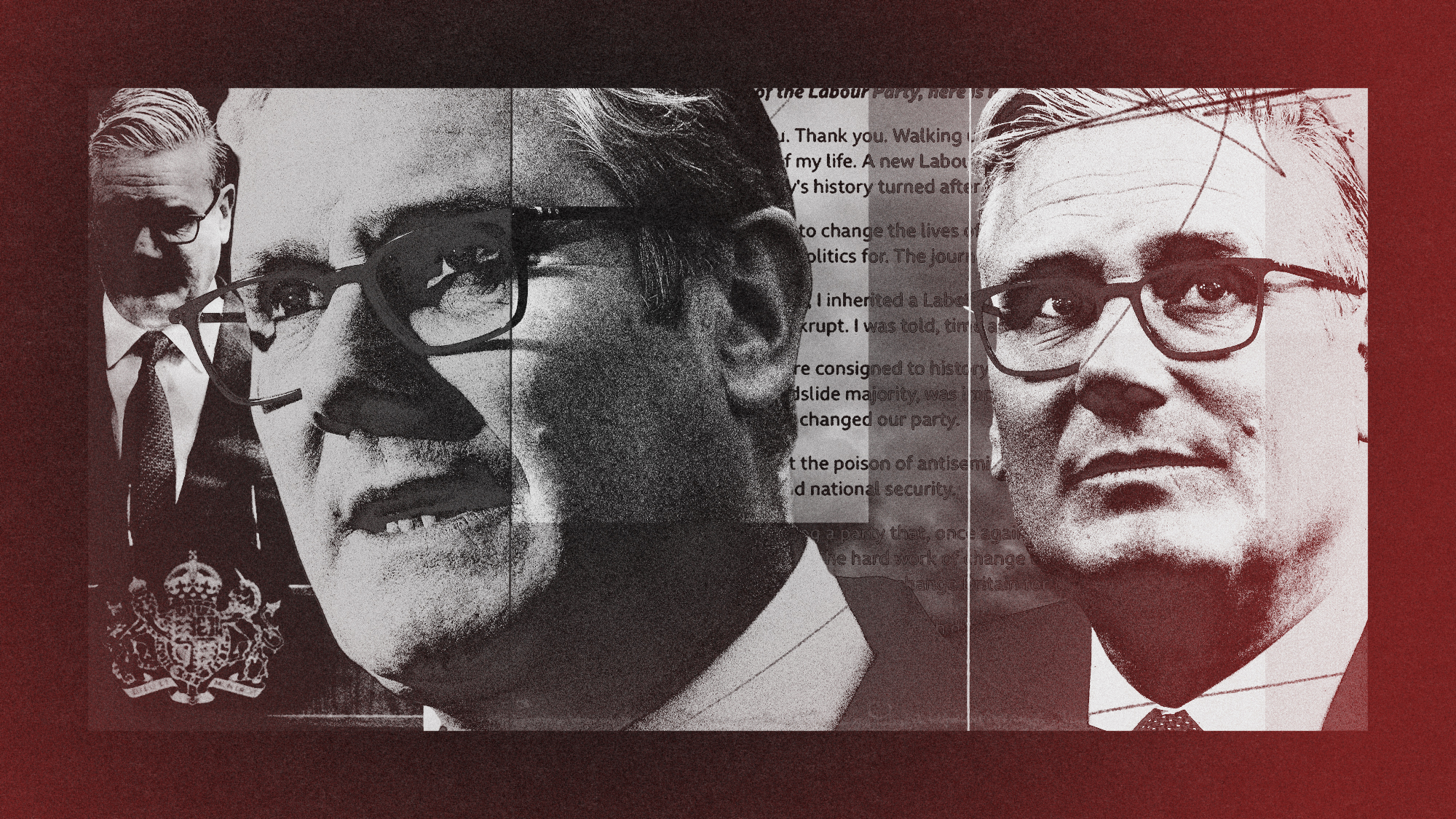 Photo composite illustration of Keir Starmer