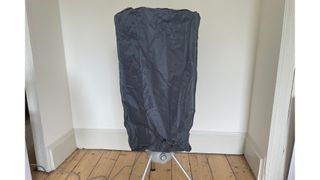 The DrySoon Heated Clothes Airer Drying Pod with its cover on