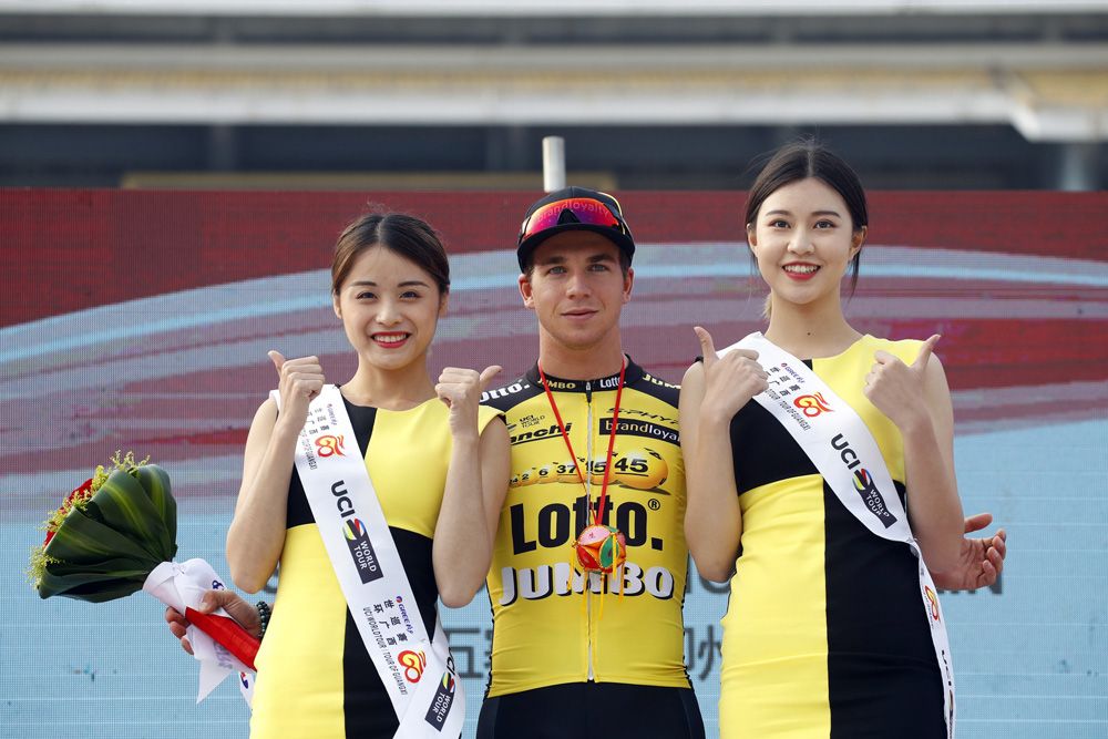 Dylan Groenewegen (LottoNl-Jumbo) celebrates his Tour of Guangxi win