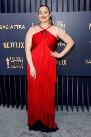 Lily Gladstone at The SAG Awards 2024 GettyImages-2036429319