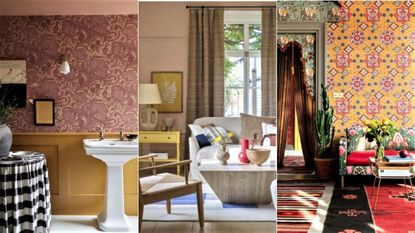 Three rooms with clashing colors