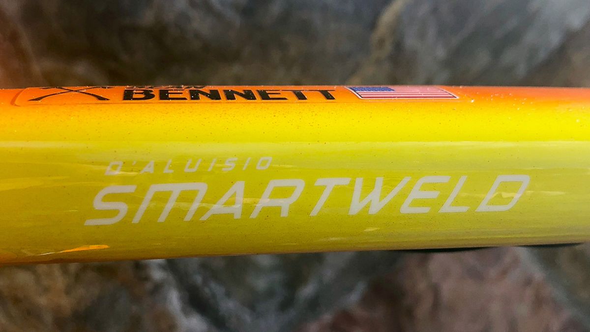 Subtle decals on the top tube give a nod to the D'Aluisio Smartweld