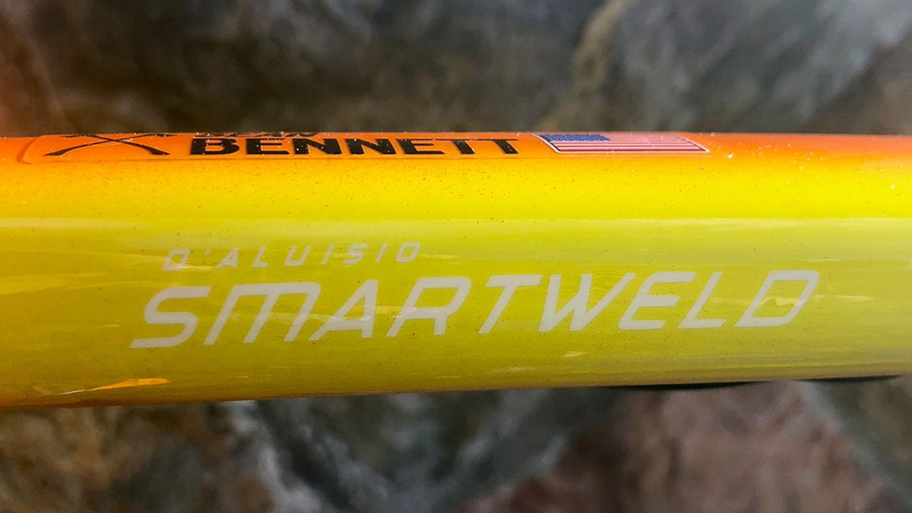 Subtle decals on the top tube give a nod to the D'Aluisio Smartweld
