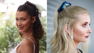 collage of Bella Hadid and Anna Hiltrop side by side