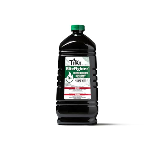 Tiki Bitefighter Mosquito Repellent Torch Fuel - 1 Gallon (128 Oz.), Citronella &amp;amp; Cedar Formula for Mosquito Repellency, Easy Pour Bottle, Use With Torches &amp;amp; Table Torches, Outdoor &amp;amp; Backyard Use