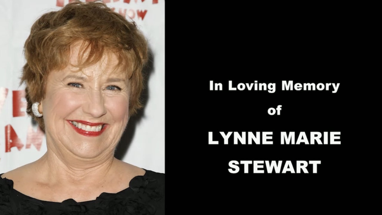 Tribute card for Lynne Marie Stewart on It's Always Sunny in Philadelphia's Season 17 finale
