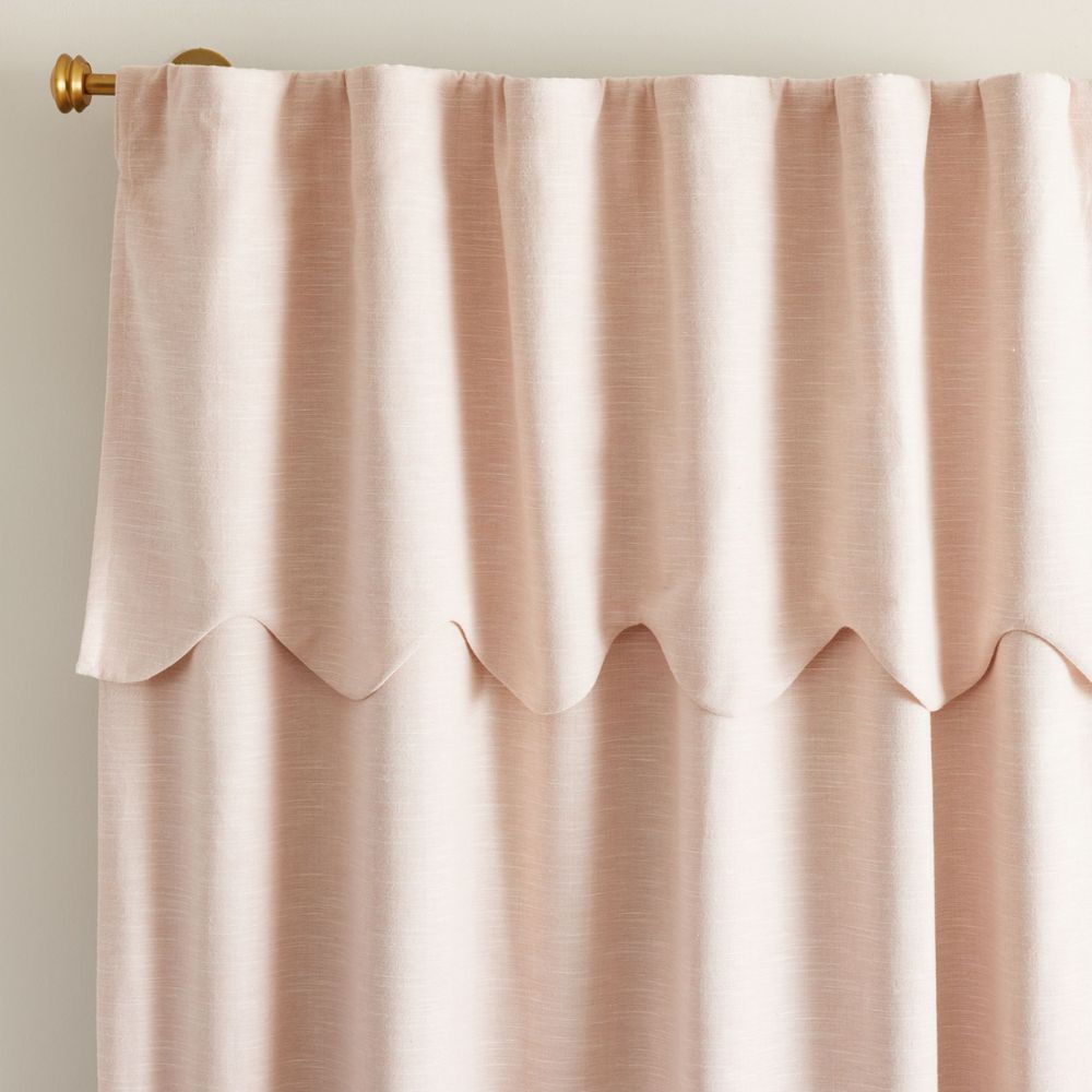 Evelyn Linen Scallop Valance Blackout Curtain