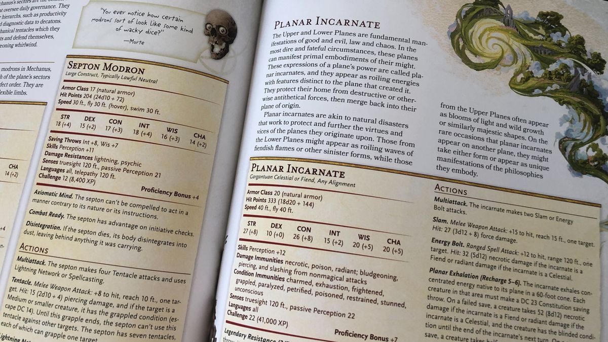 Monster statblocks for Planescape: Adventures in the Multiverse