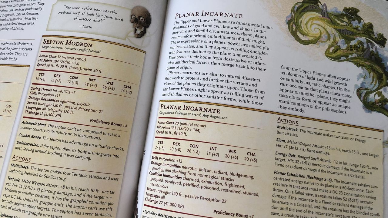 Monster statblocks for Planescape: Adventures in the Multiverse