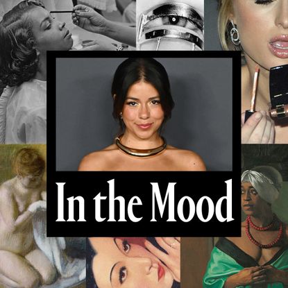 jenn affleck in the mood on a collage of women dong self care treatments