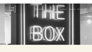snap shot of designer pop up hub website for the The Box
