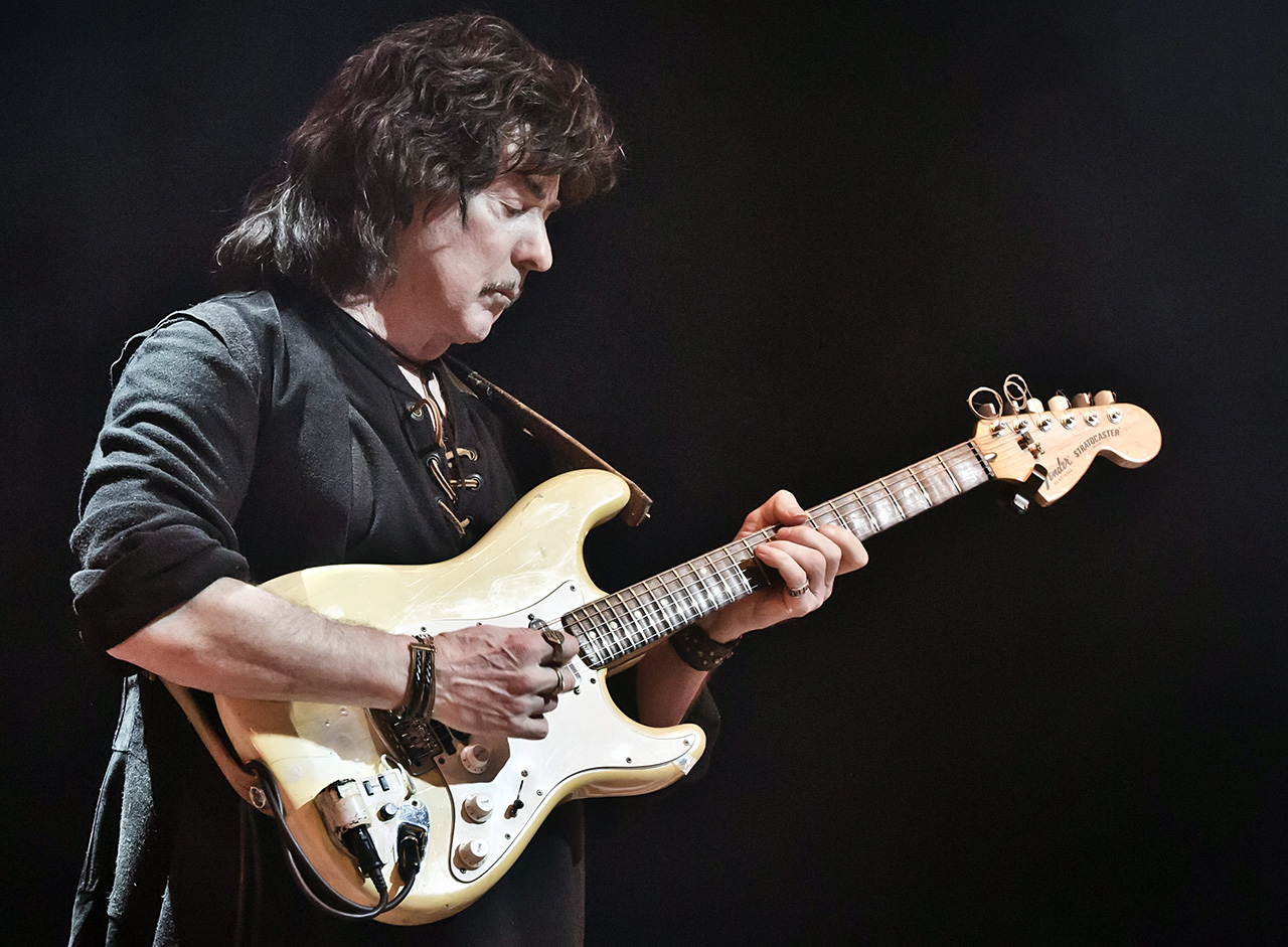 Ritchie Blackmore of the British band Ritchie Blackmore's Rainbow performs live on stage during a concert at the Velodrom on April 18, 2018 in Berlin, Germany. (Photo by Frank Hoensch/Redferns)