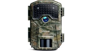 A Wolfang trail camera on white background