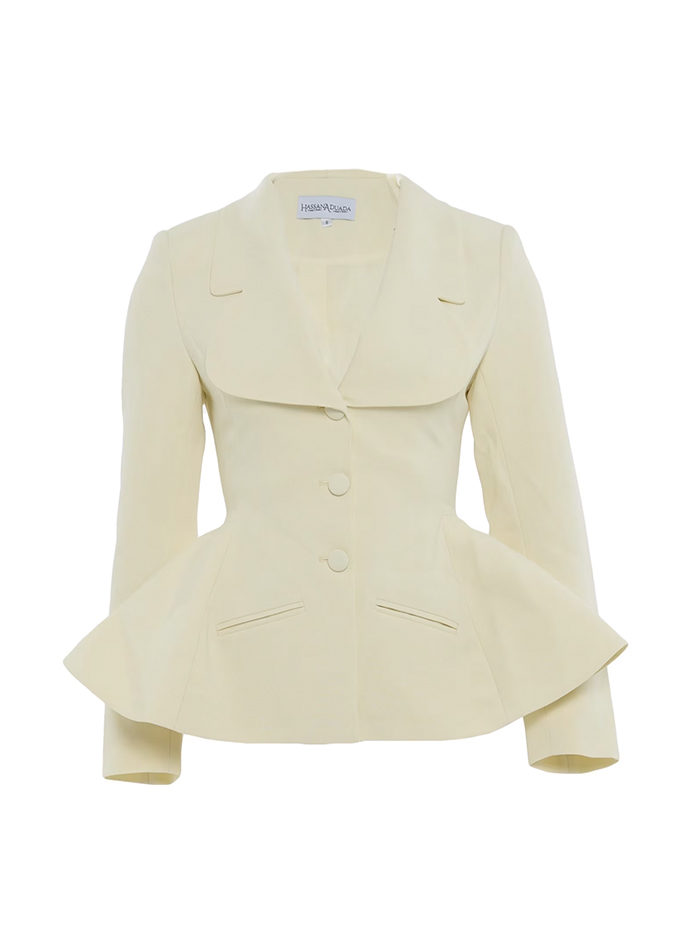 Lobo e texugo, peplum luxuoso crepe estruturado blazer