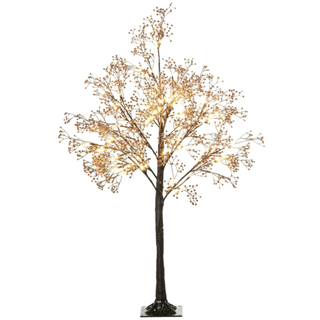 HOMCOM 4ft Artificial Tree with Warm White LED Lights