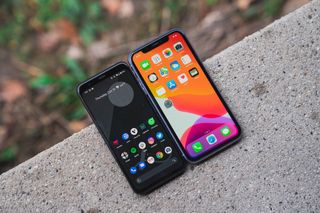 Pixel 4 and iPhone 11 displays