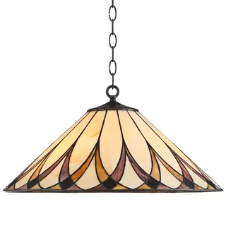 Robert Louis Tiffany Bronze Pendant Chandelier 19 3/4" Wide Farmhouse Rustic Art Glass Shade 3-Light Fixture for Dining Room Living Kitchen Island