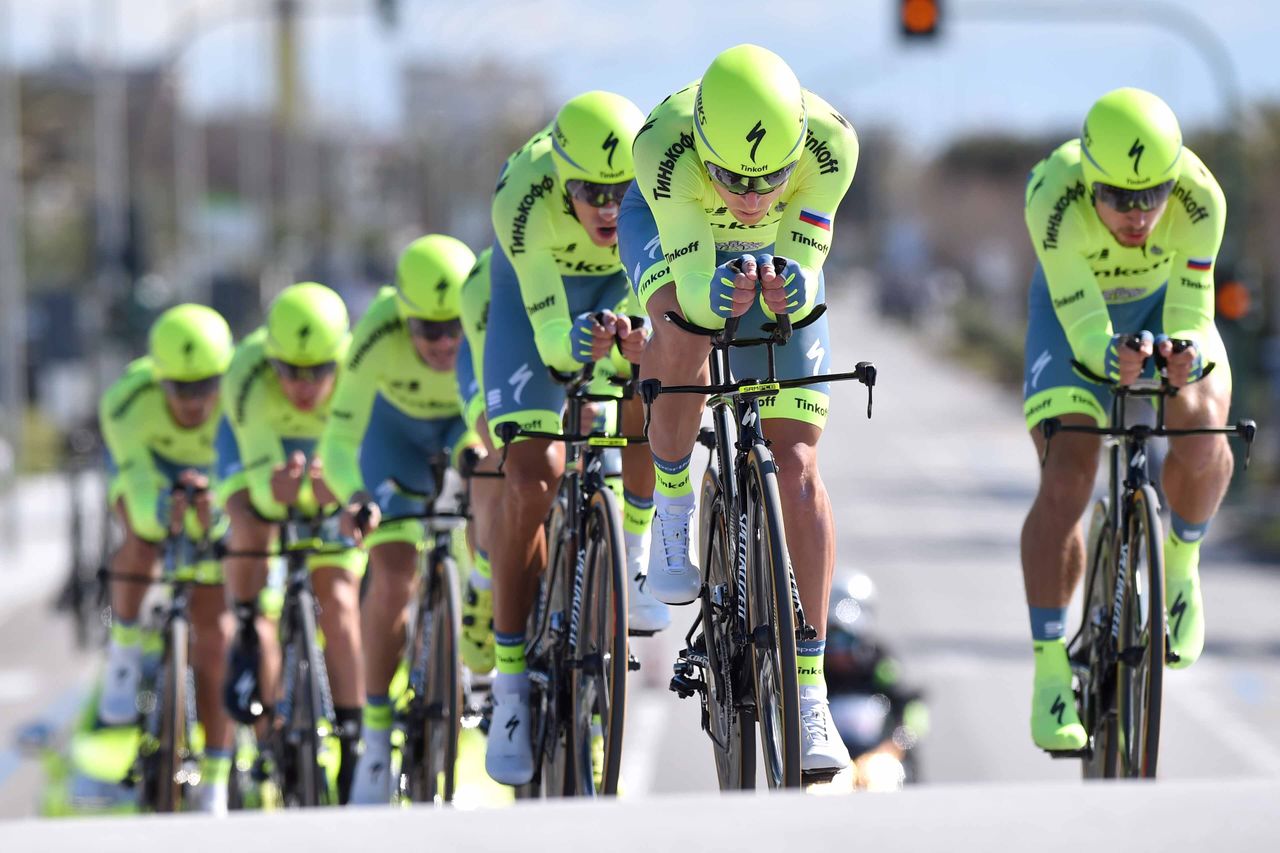Tinkoff in the team time trial in Tirreno-Adriatico