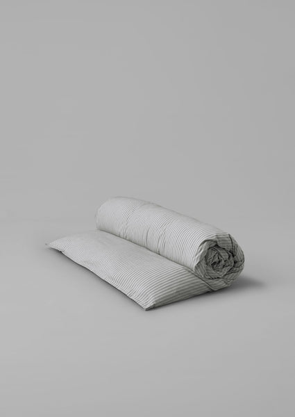 Organic Cotton Ticking Stripe Duvet Cover | Ecru/graphite