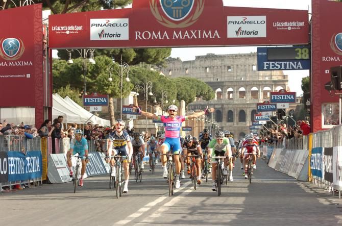 Filippo Pozzato (Lampre-Merida) thought he'd won the race