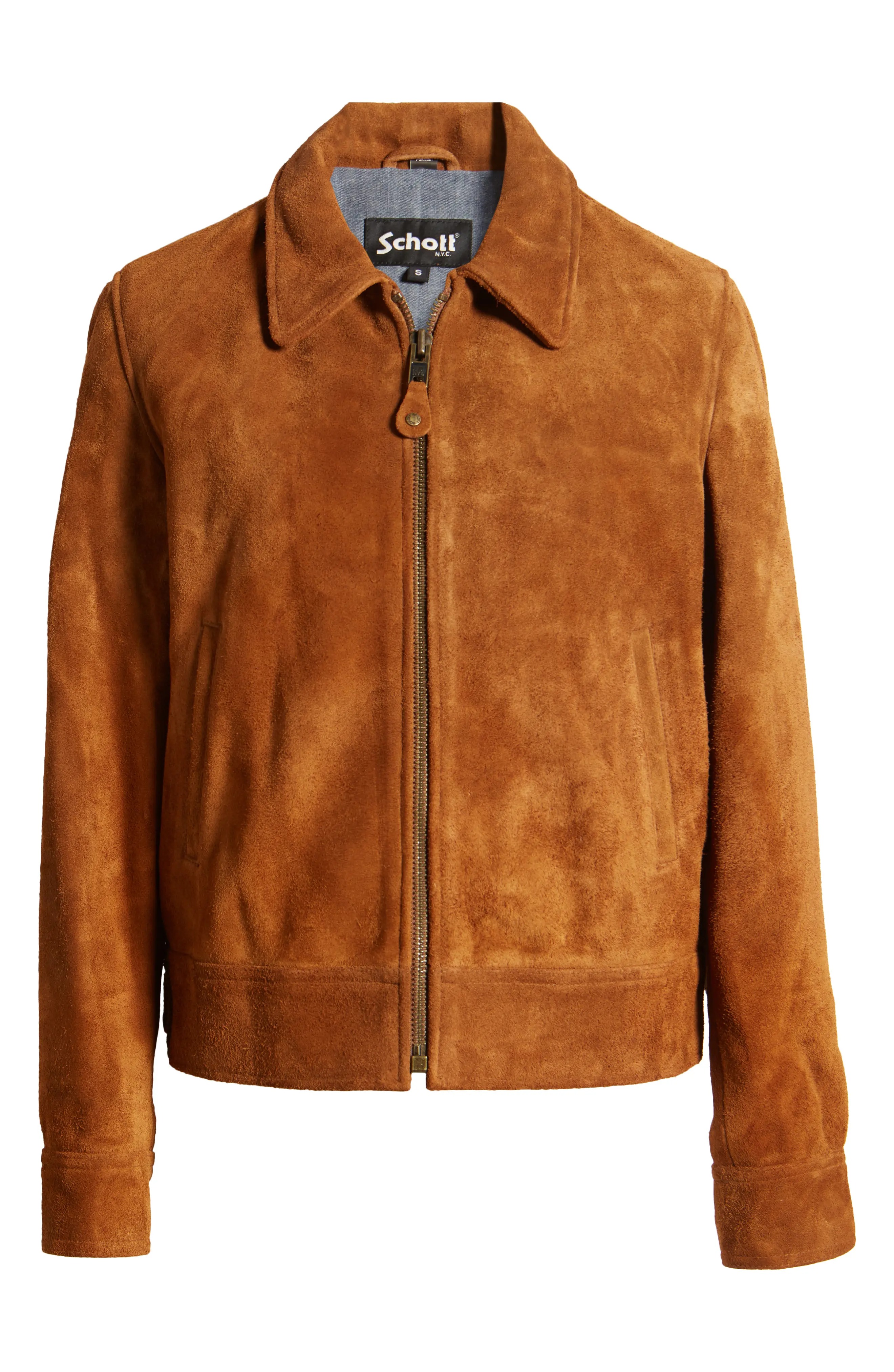 Roughout Cowhide Suede Trucker Jacket