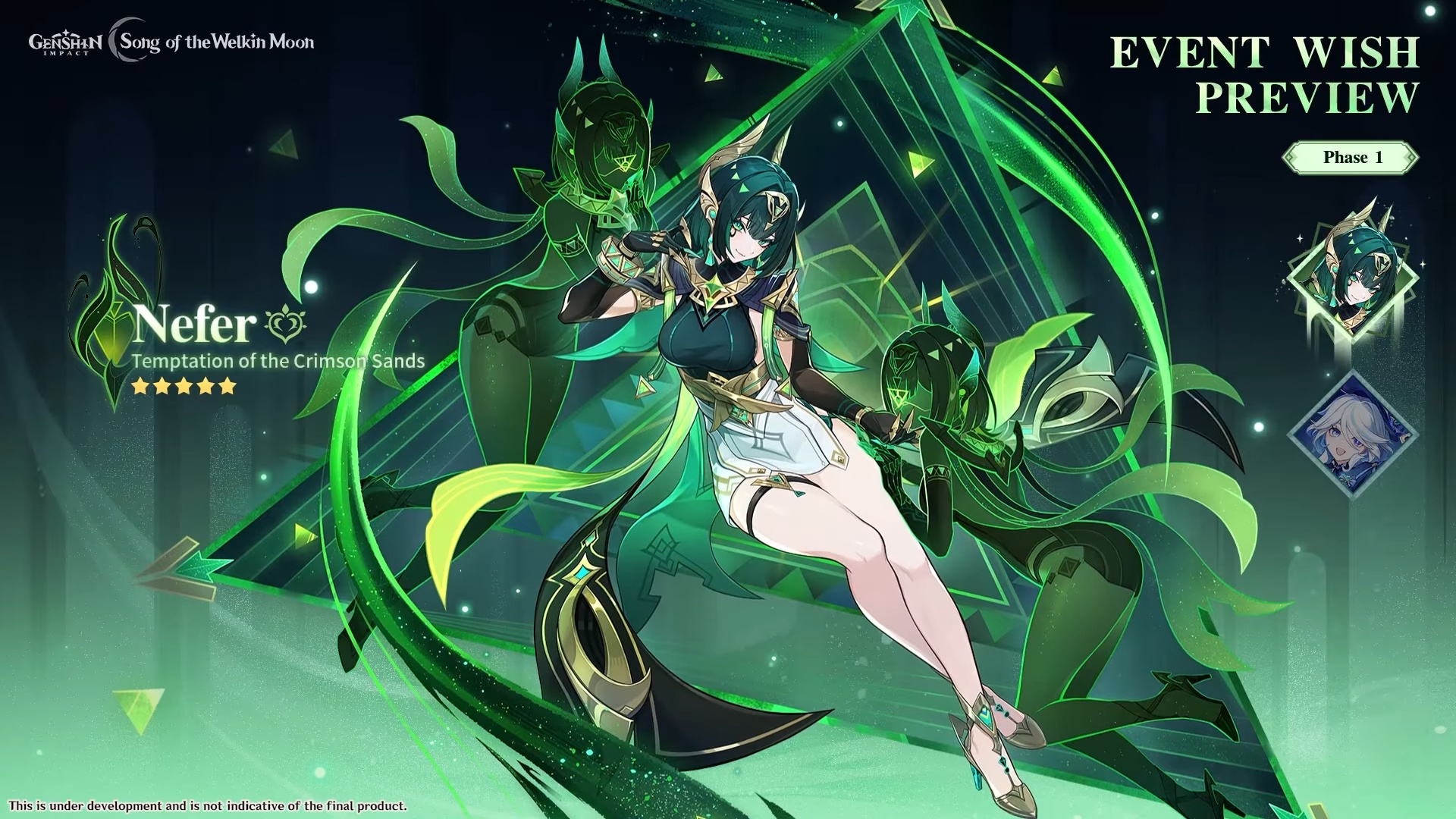 Genshin Impact banner - Nefer in version 6.1 Luna II