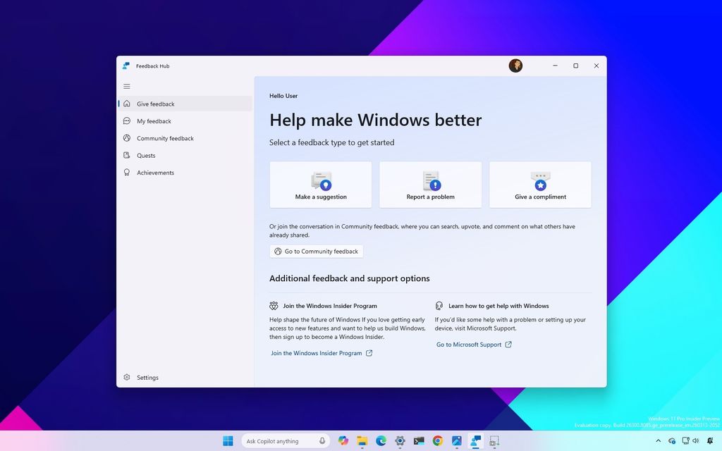 New Feedback Hub