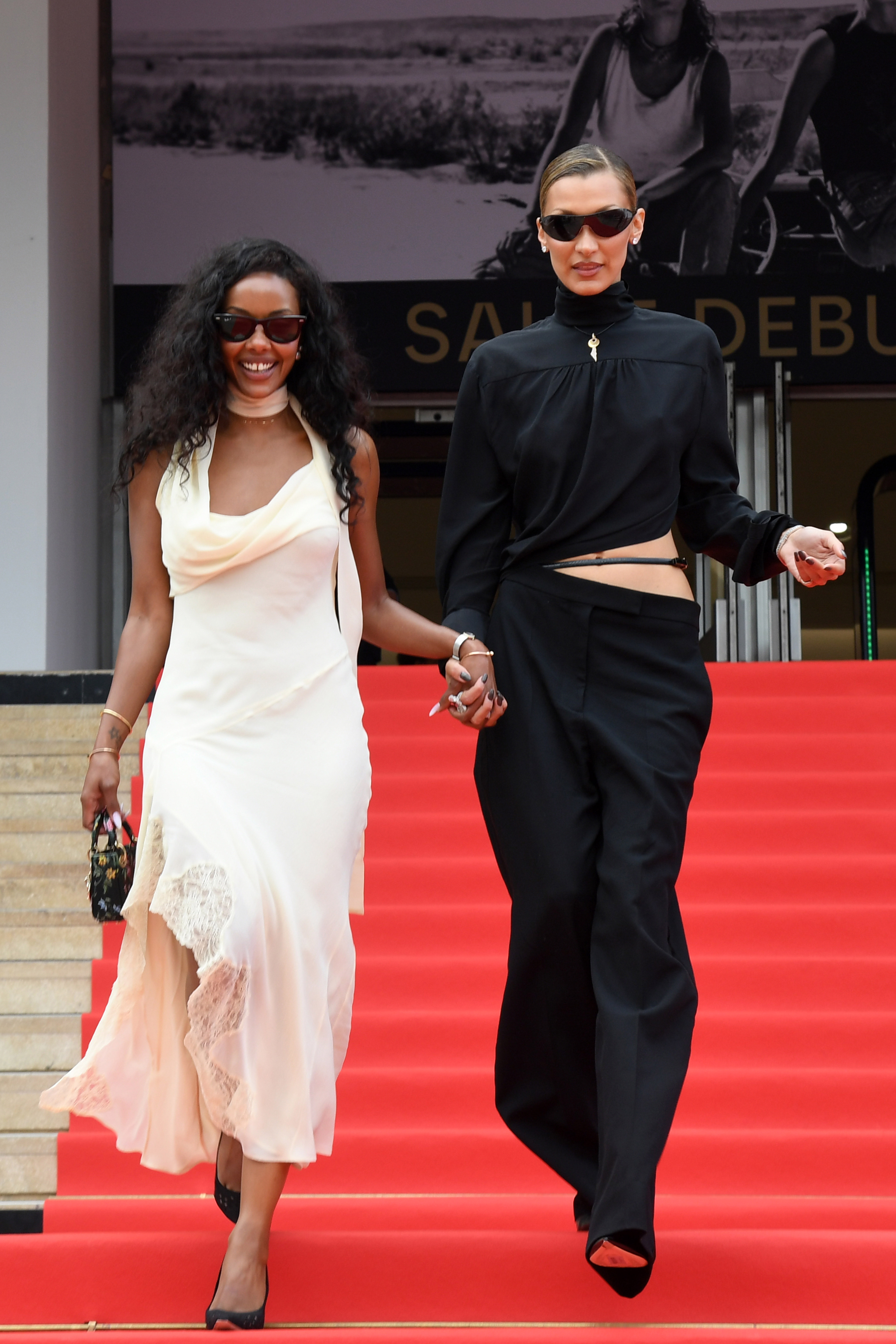 Bella Hadid used a waist cut-out to spice up her all-black outfit at the Cannes Film Festival