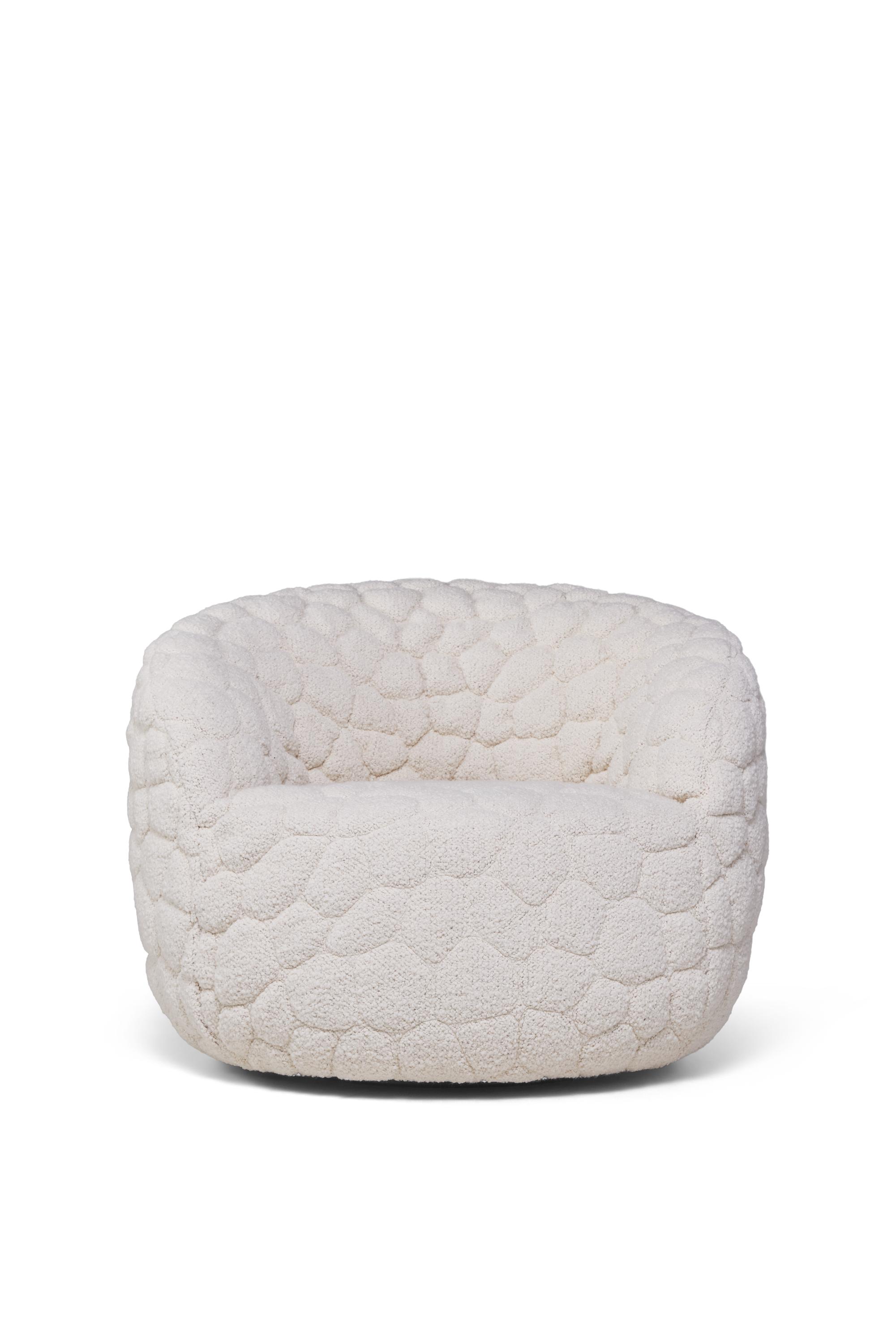 chair with padded wool upholstery