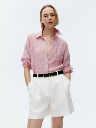 High Waist Linen Shorts