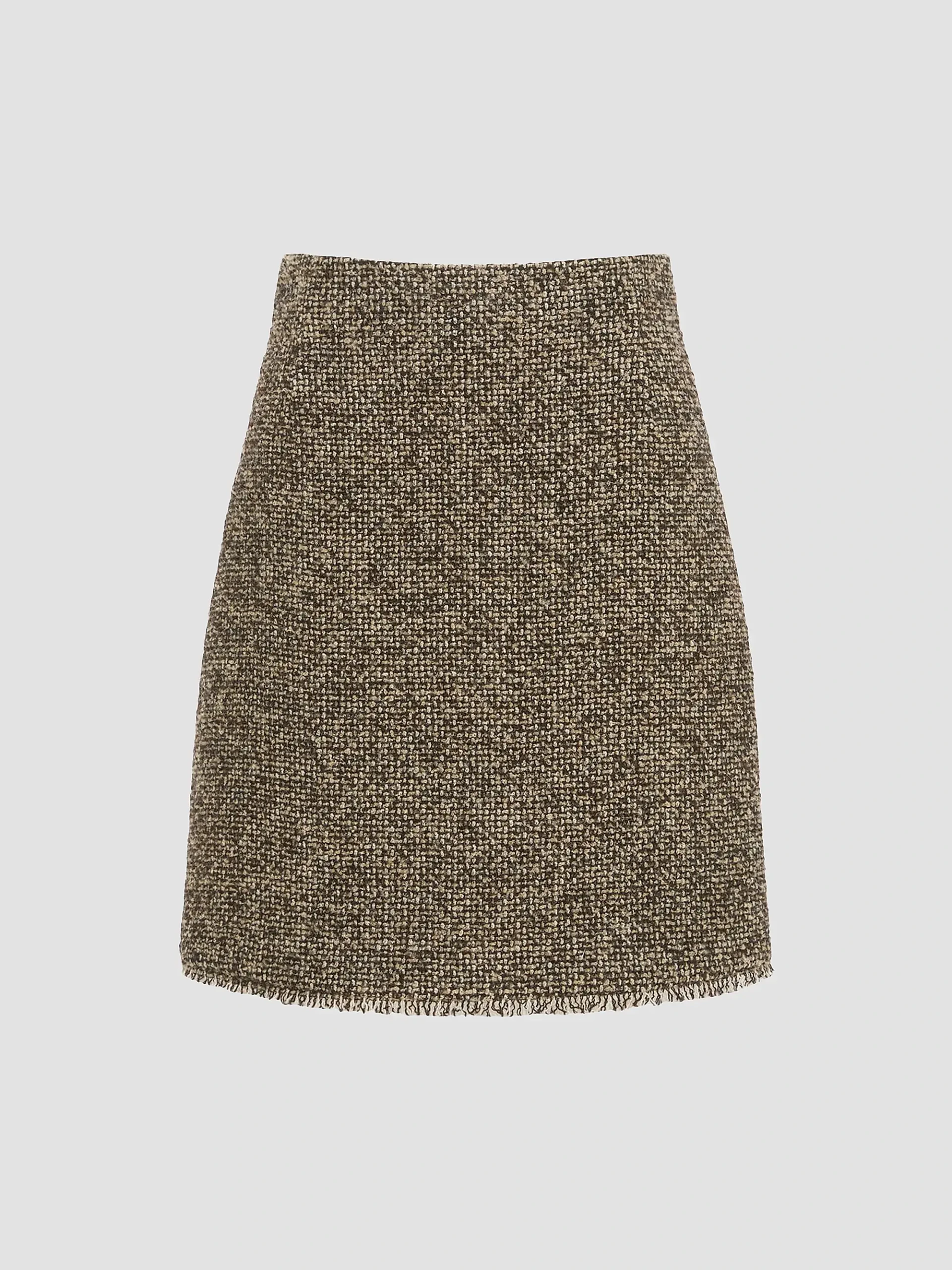 Wool Blend Boucle Short Skirt