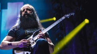 John Petrucci of Dream Theater performs at Mediolanum Forum of Assago on May 07, 2022 in Milan, Italy. at Mediolanum Forum on May 07, 2022 in Milan, Italy