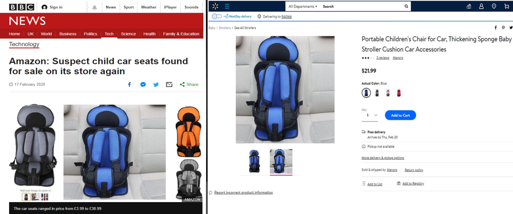 Exclusive: Walmart removes 'potentially deadly' baby car seat from sale