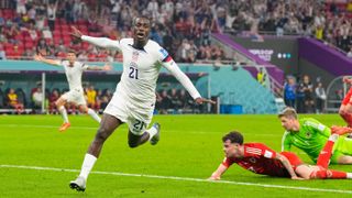 USA’s Timothy Weah opened the scoring in the 36th minute against Wales