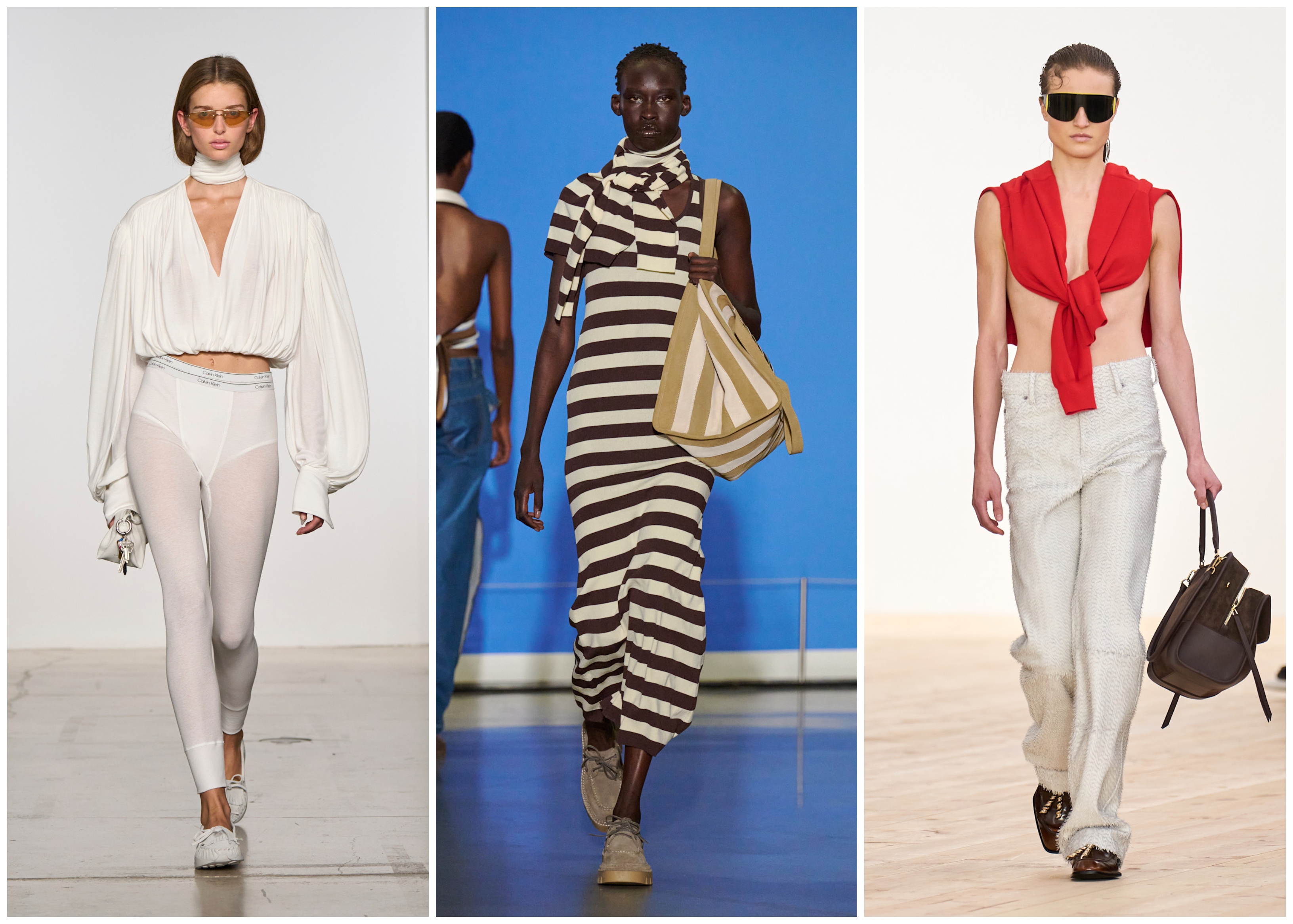 boat shoes on the spring 2026 runways of calvin cklein, montse, and loewe