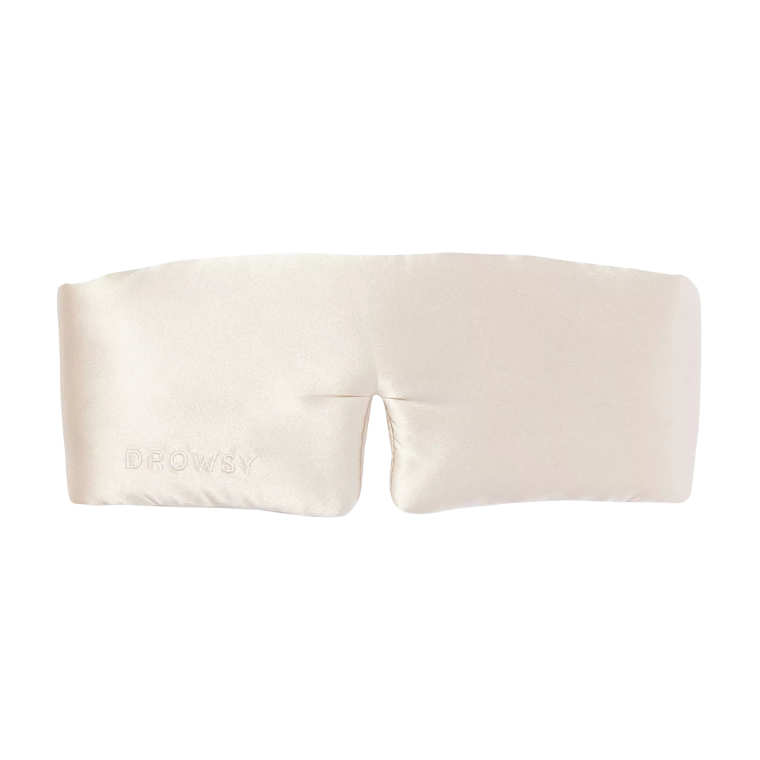 An off-white padded silk sleep mask