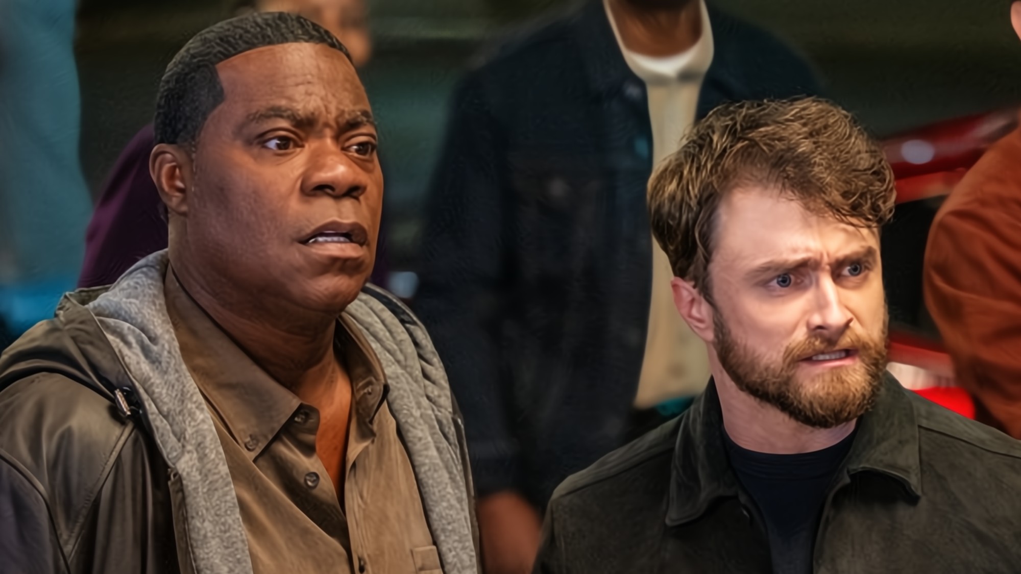 Tracy Morgan and Daniel Radcliffe in The Fall and Rise of Reggie Dinkins